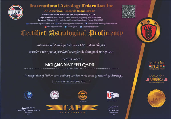 Molana Nazeer Qadri award